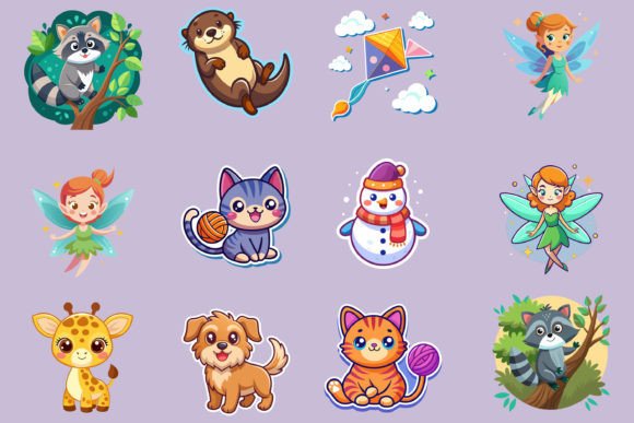 Download Beautiful Stickers Pack Vector - Premium Resources