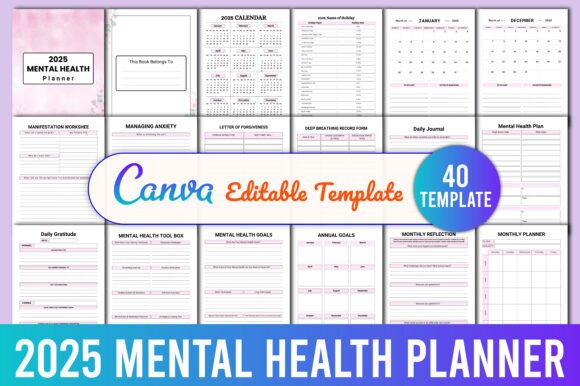 Download 2025 Mental Health Planner KDP - Mental health plan Collection