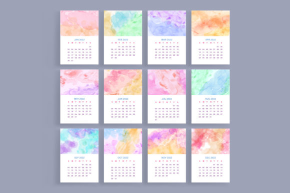 Download Abstract Watercolor 2022 Calendar Set - Abstract Collection