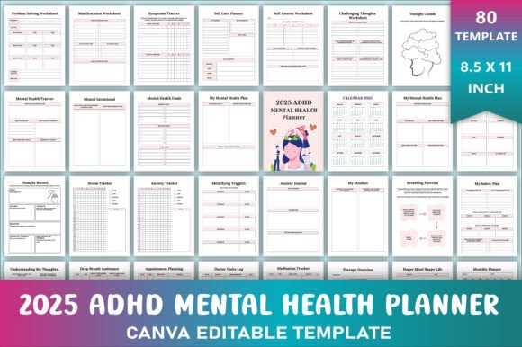 Download 2025 ADHD Mental Health Planner - Mental health plan Collection